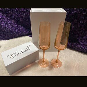 Estelle Champagne Flutes  - Blush Pink (NWT)